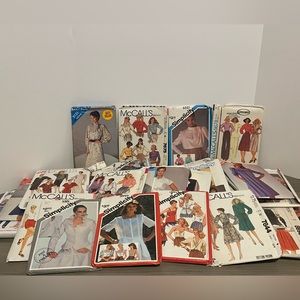 Bundle of 32 Vintage / Retro Women’s 1970s - 1990s Uncut Sewing Patterns